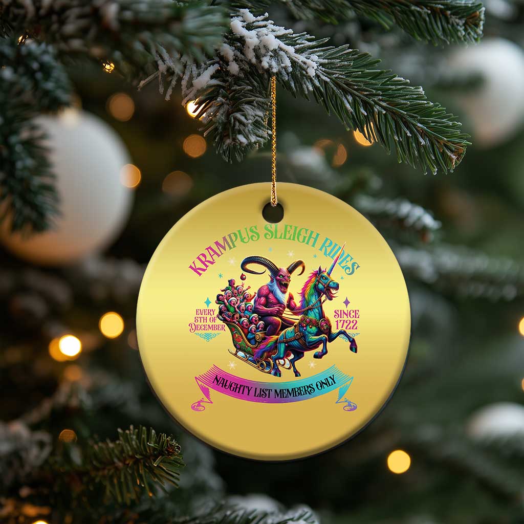 Funny Krampus Sleigh Rides Christmas Ornament Naughty List Members Only Since 1722 TS09