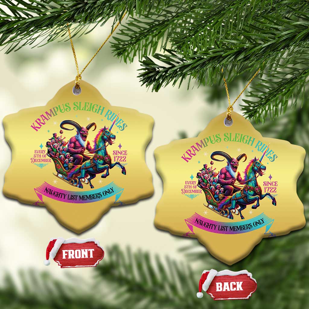 Funny Krampus Sleigh Rides Christmas Ornament Naughty List Members Only Since 1722 TS09