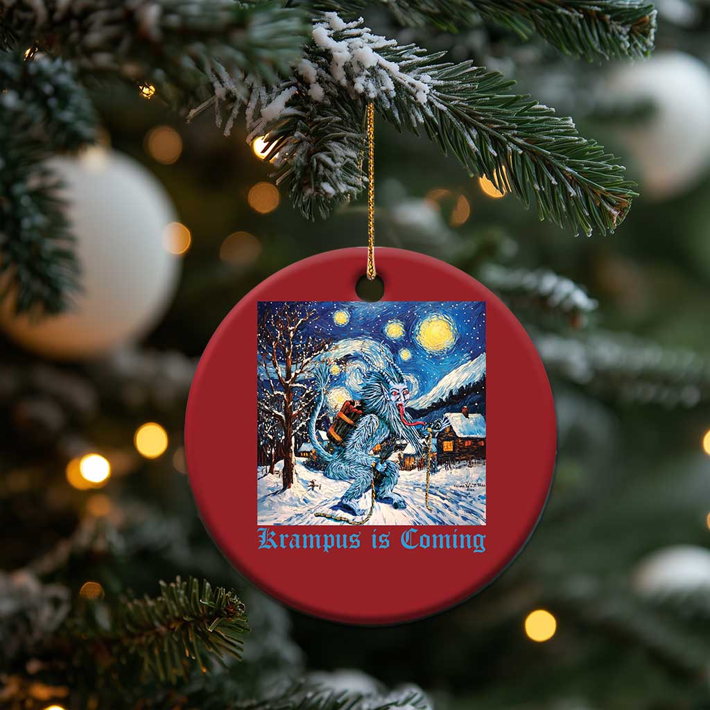 Krampus Is Coming Christmas Ornament Spooky Christmas Starry Night TS09