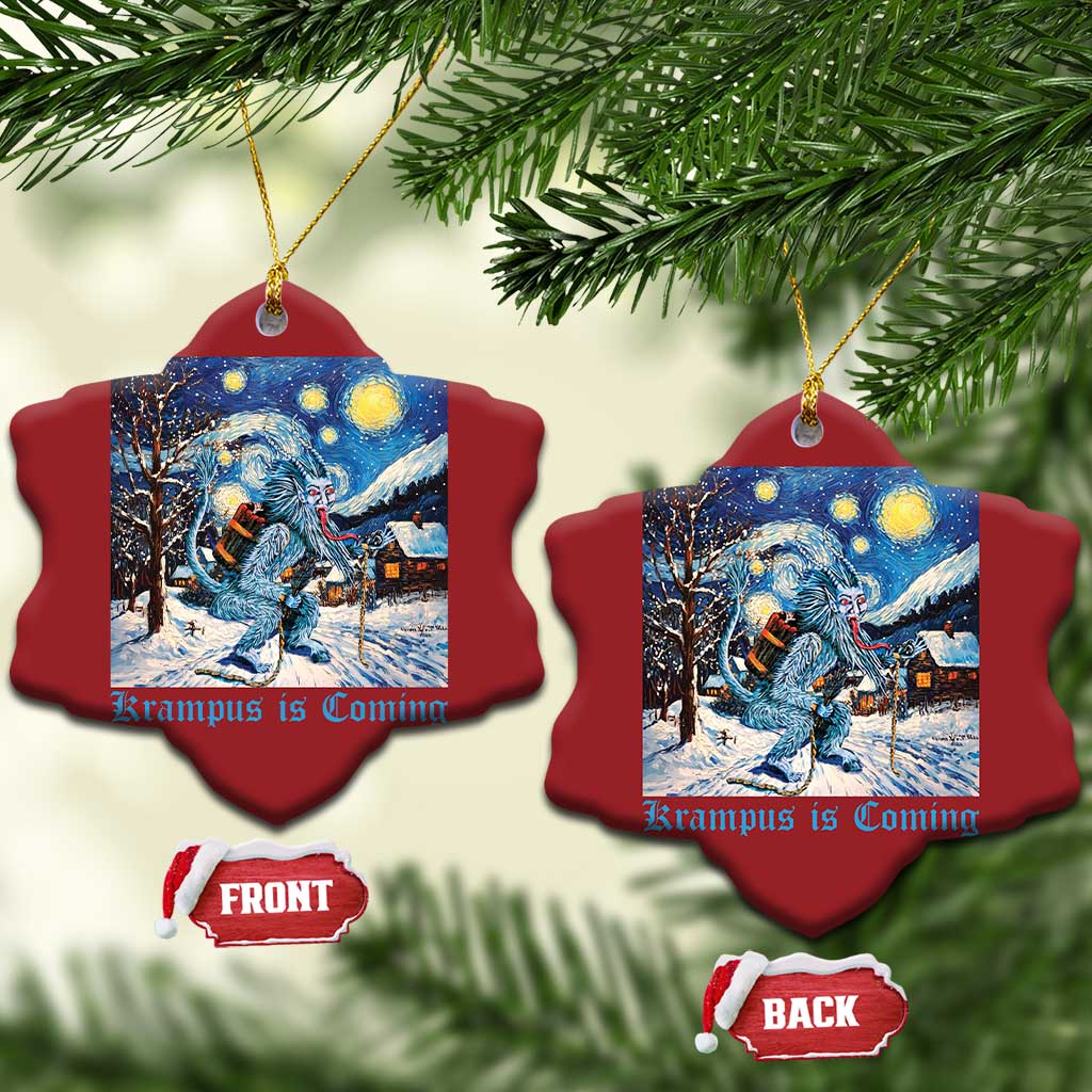 Krampus Is Coming Christmas Ornament Spooky Christmas Starry Night TS09