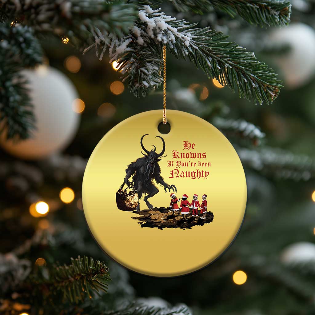Xmas Krampus Christmas Ornament He Knows If You've Been Naughty TS09