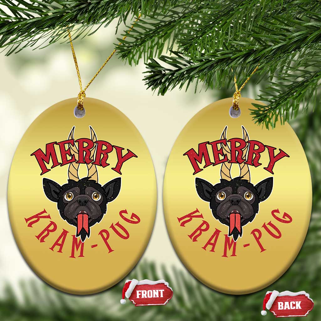 Funny Xmas Krampus Pug Dog Christmas Ornament Merry Krampug Cute Pug Satan TS09