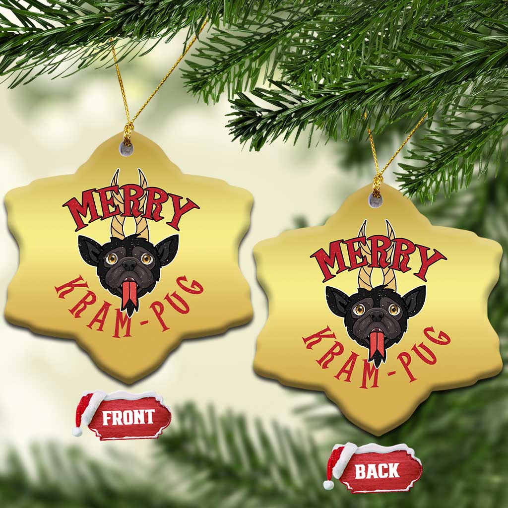 Funny Xmas Krampus Pug Dog Christmas Ornament Merry Krampug Cute Pug Satan TS09
