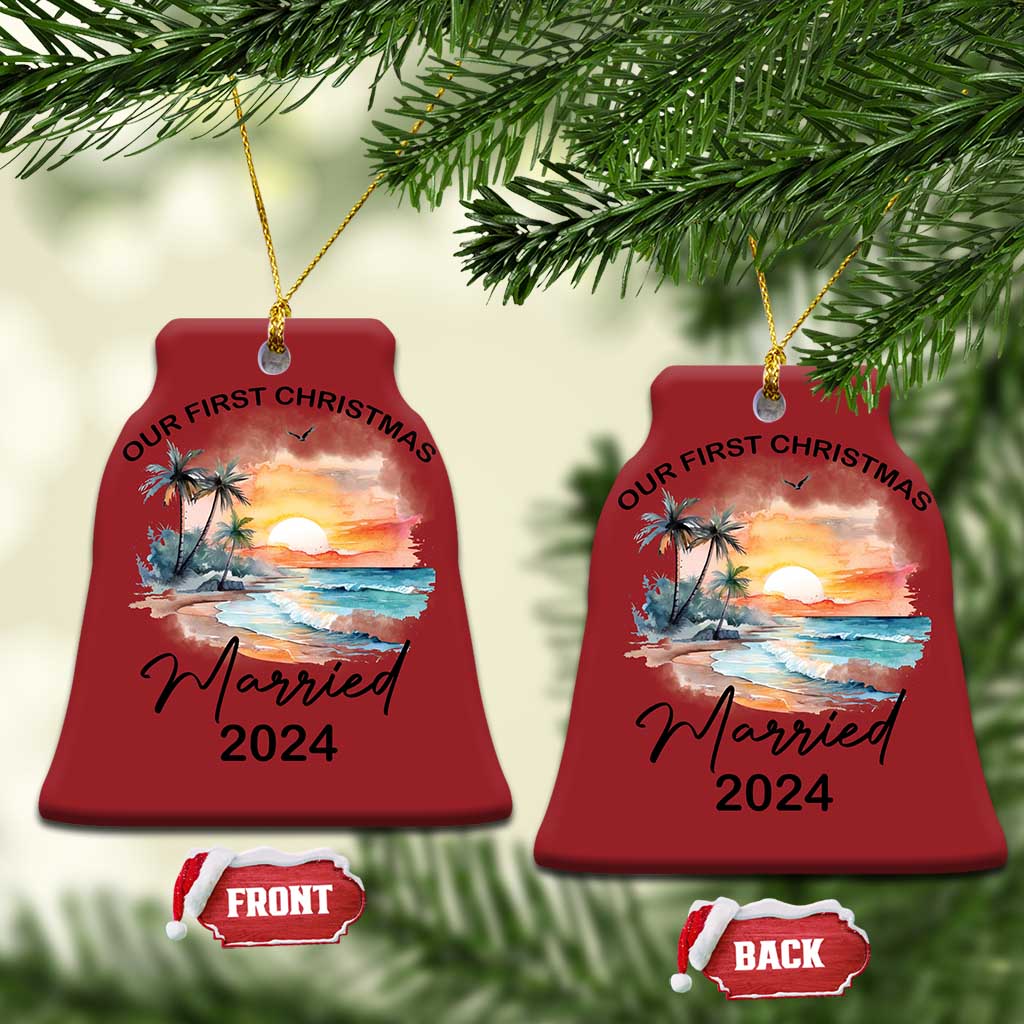 First Christmas Married 2024 Couple Matching Christmas Ornament TS09
