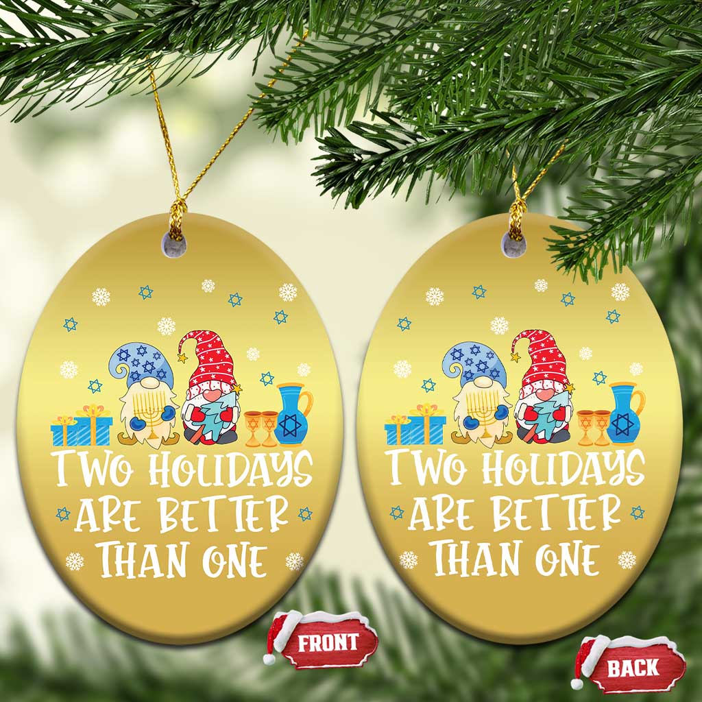 Christmas Hanukkah Christmas Ornament Two Holidays Are Better Than One Jewish Gnome TS09