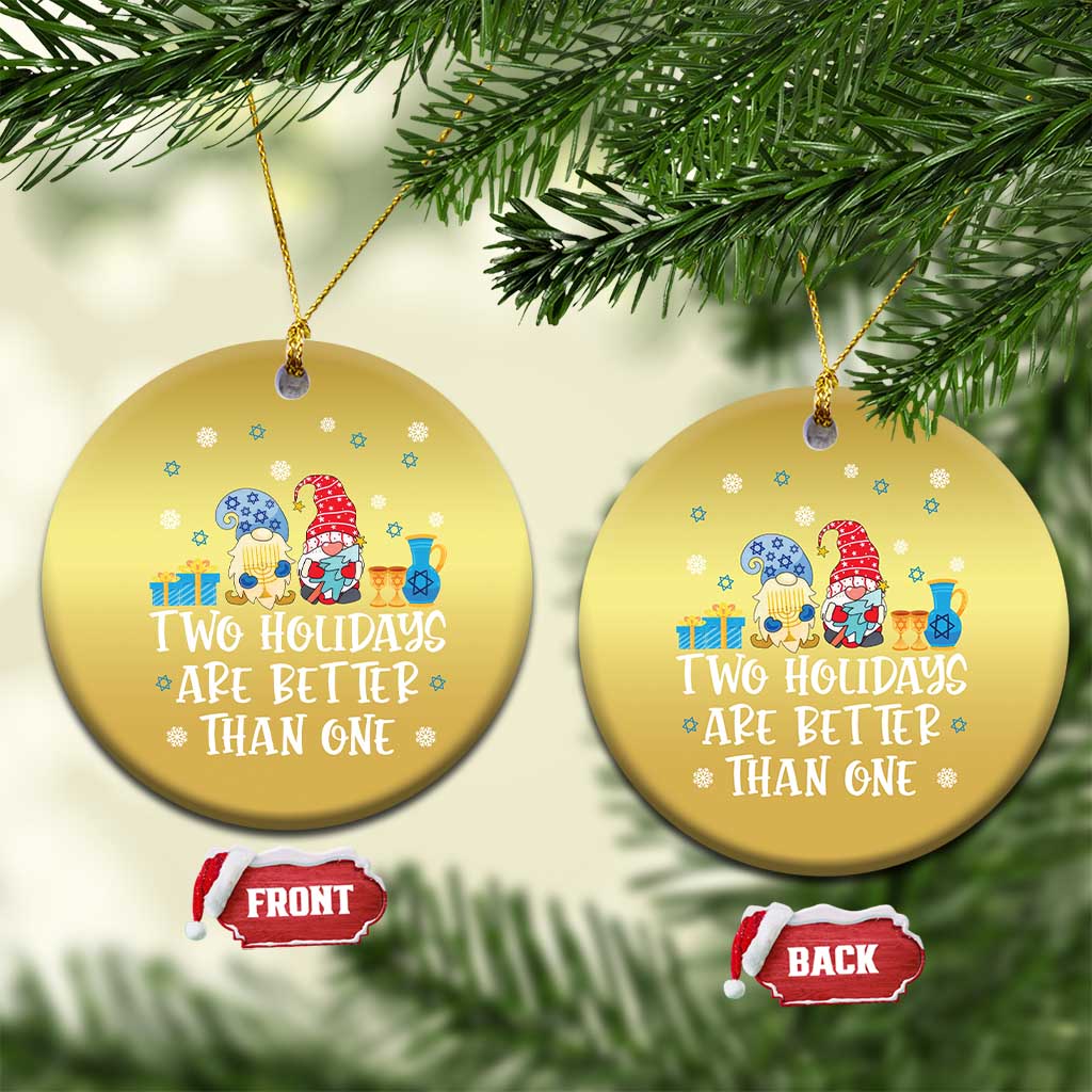 Christmas Hanukkah Christmas Ornament Two Holidays Are Better Than One Jewish Gnome TS09
