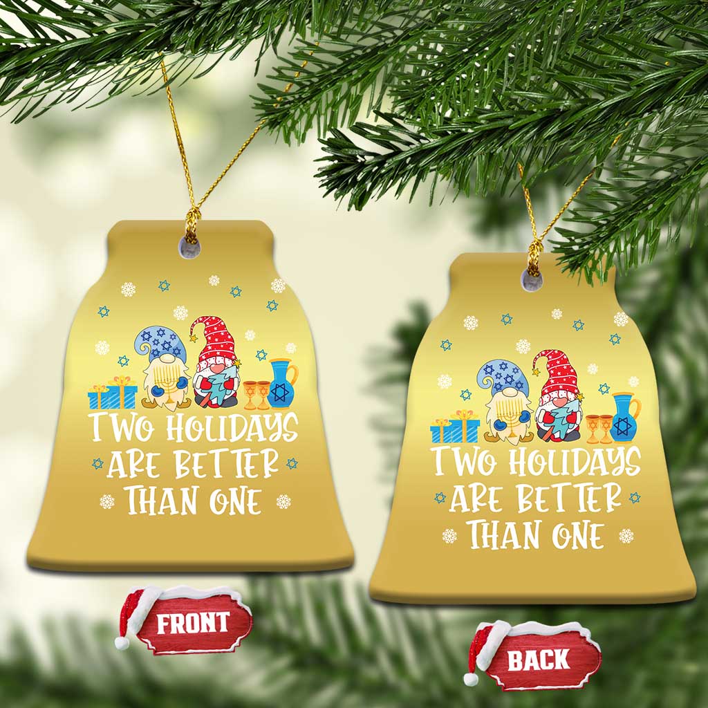 Christmas Hanukkah Christmas Ornament Two Holidays Are Better Than One Jewish Gnome TS09