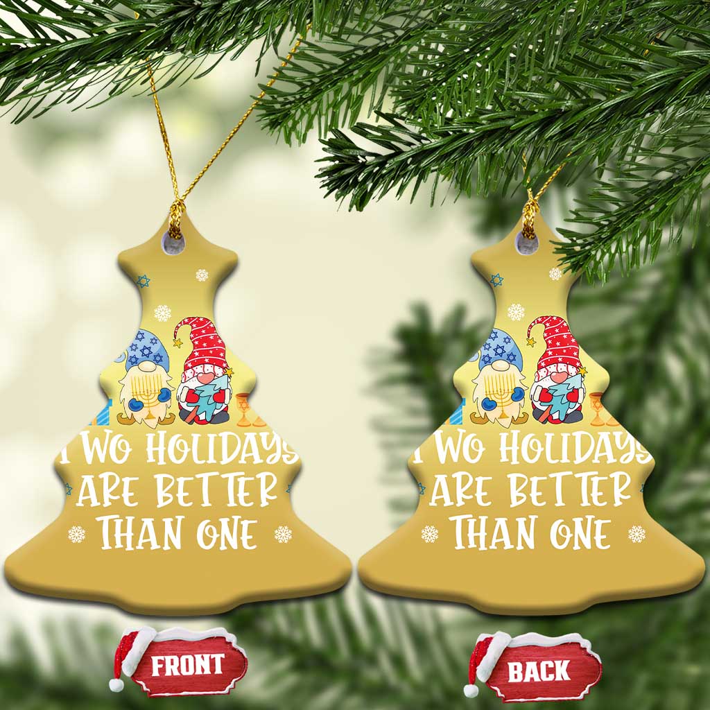 Christmas Hanukkah Christmas Ornament Two Holidays Are Better Than One Jewish Gnome TS09