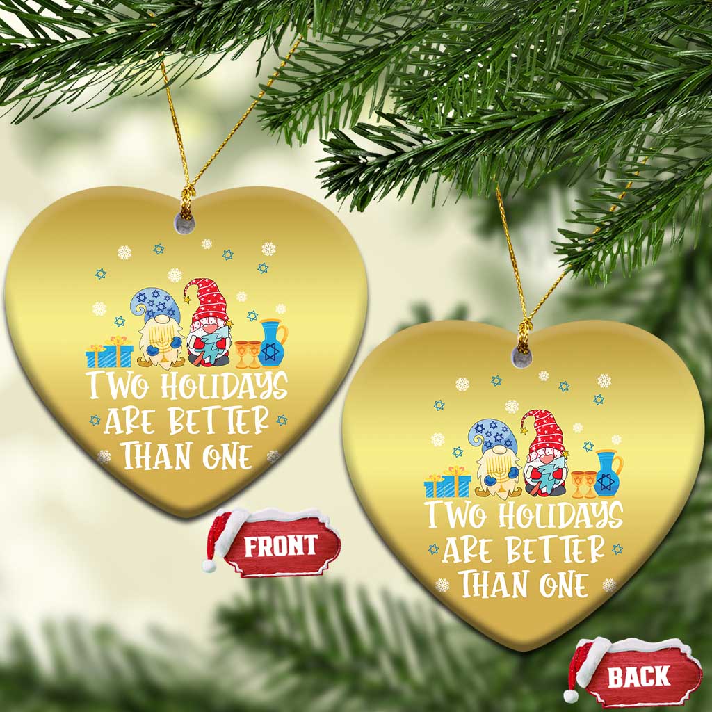 Christmas Hanukkah Christmas Ornament Two Holidays Are Better Than One Jewish Gnome TS09