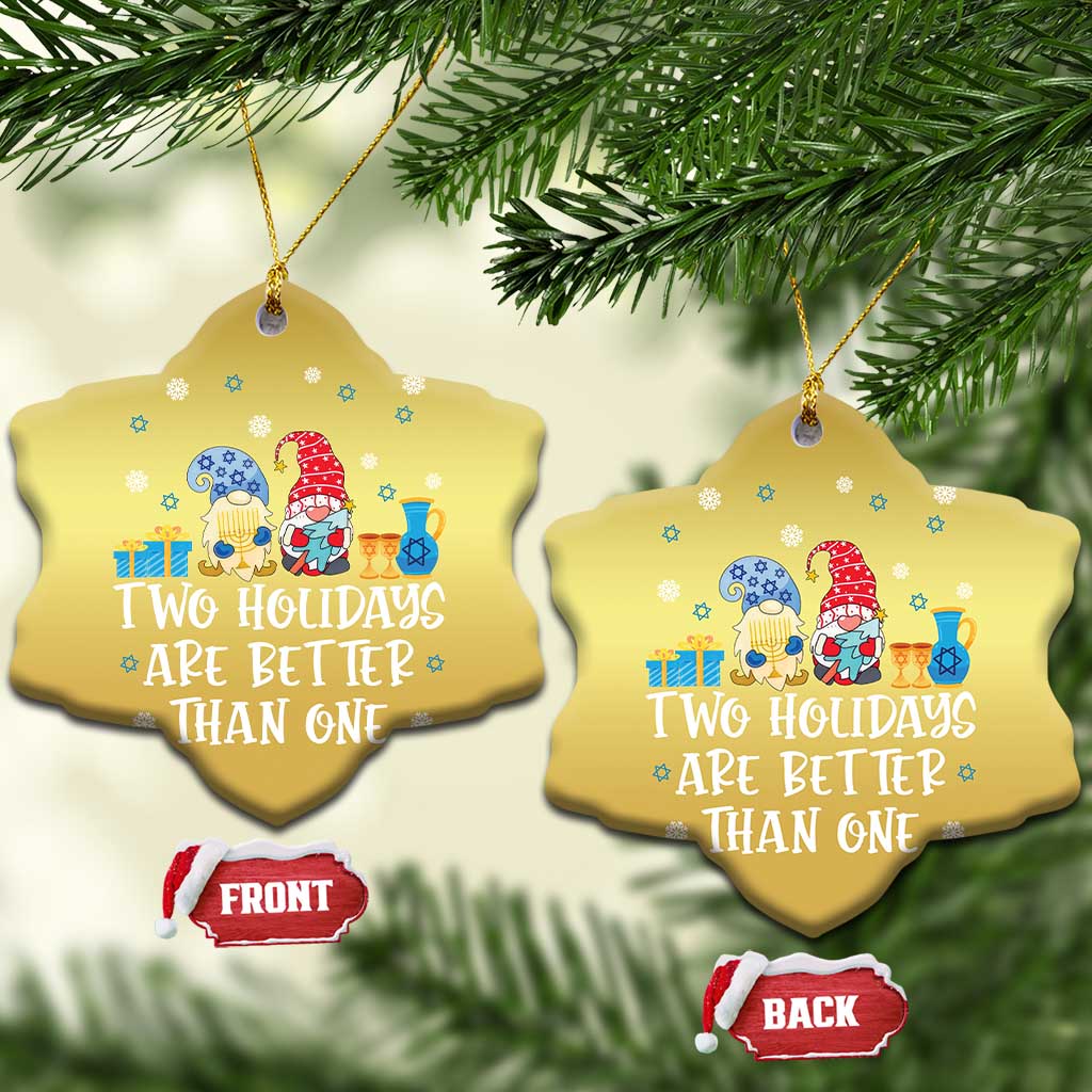 Christmas Hanukkah Christmas Ornament Two Holidays Are Better Than One Jewish Gnome TS09
