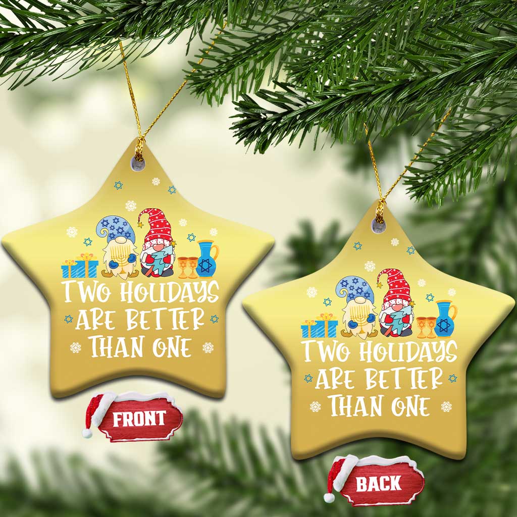 Christmas Hanukkah Christmas Ornament Two Holidays Are Better Than One Jewish Gnome TS09