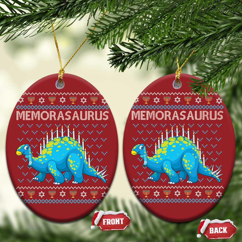 Hanukkah Dinosaur Christmas Ornament Menorasaurus Menorah Dino TS09