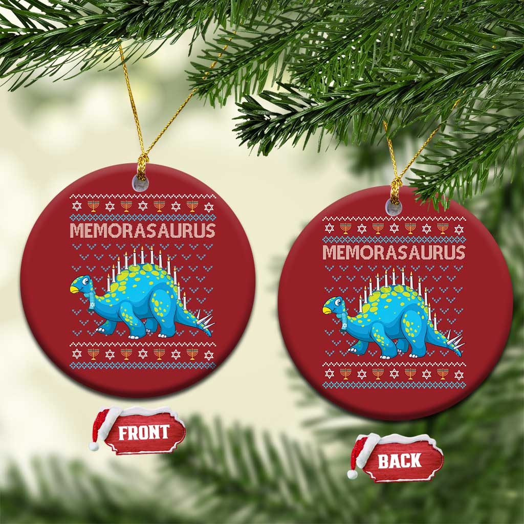 Hanukkah Dinosaur Christmas Ornament Menorasaurus Menorah Dino TS09