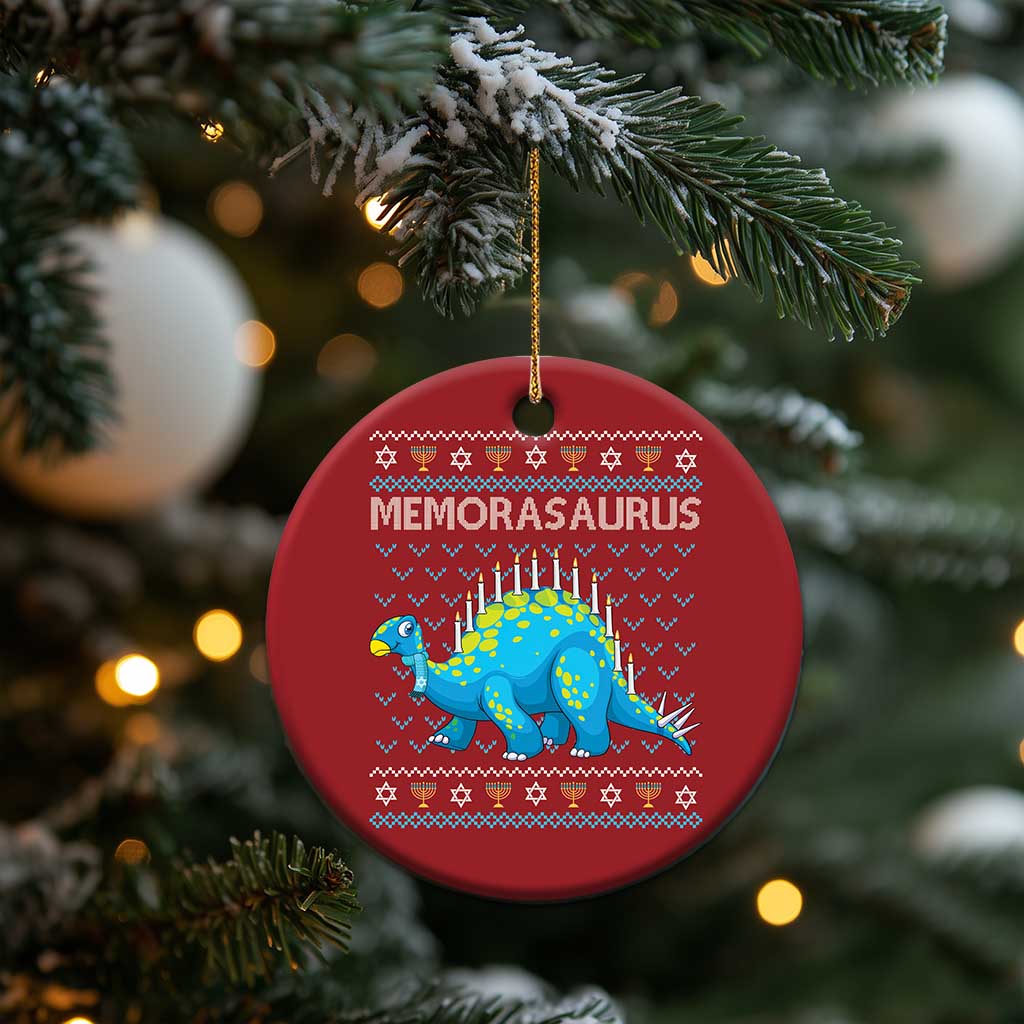 Hanukkah Dinosaur Christmas Ornament Menorasaurus Menorah Dino TS09