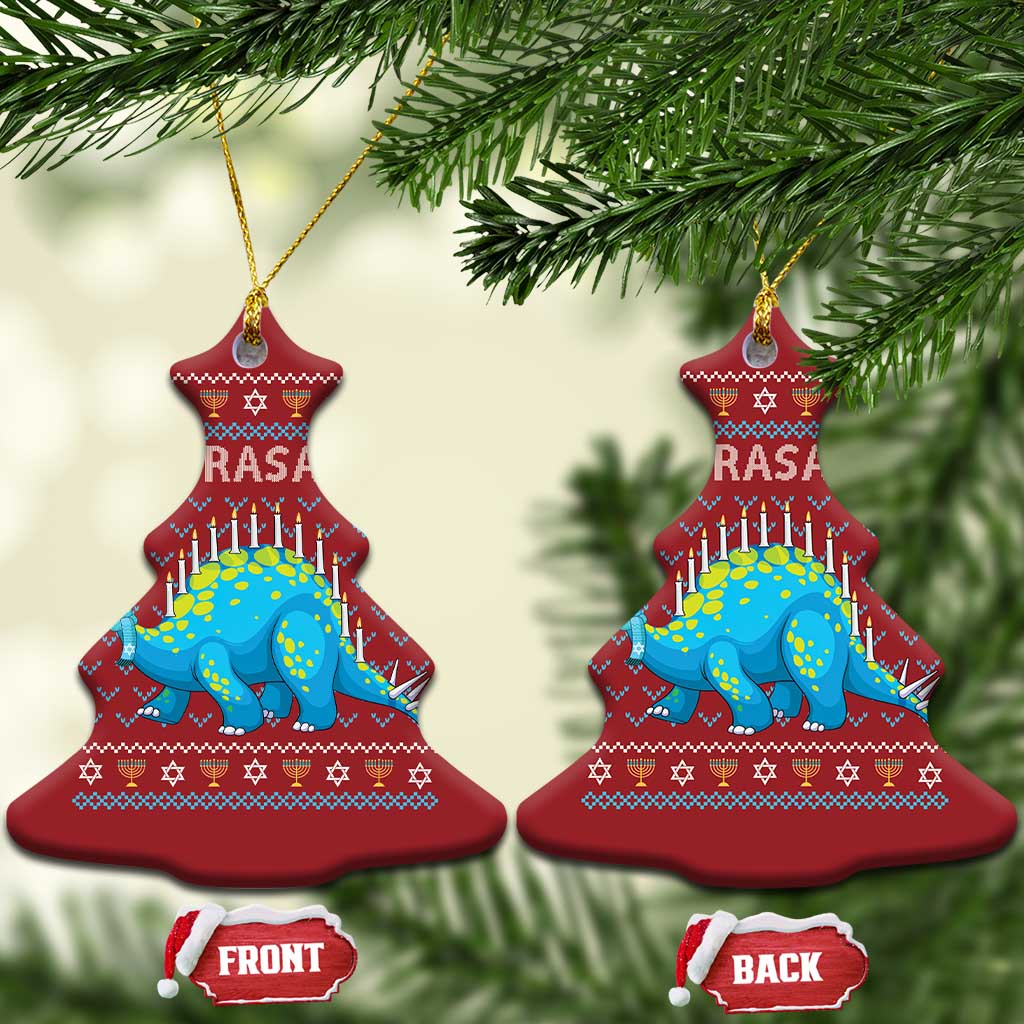 Hanukkah Dinosaur Christmas Ornament Menorasaurus Menorah Dino TS09
