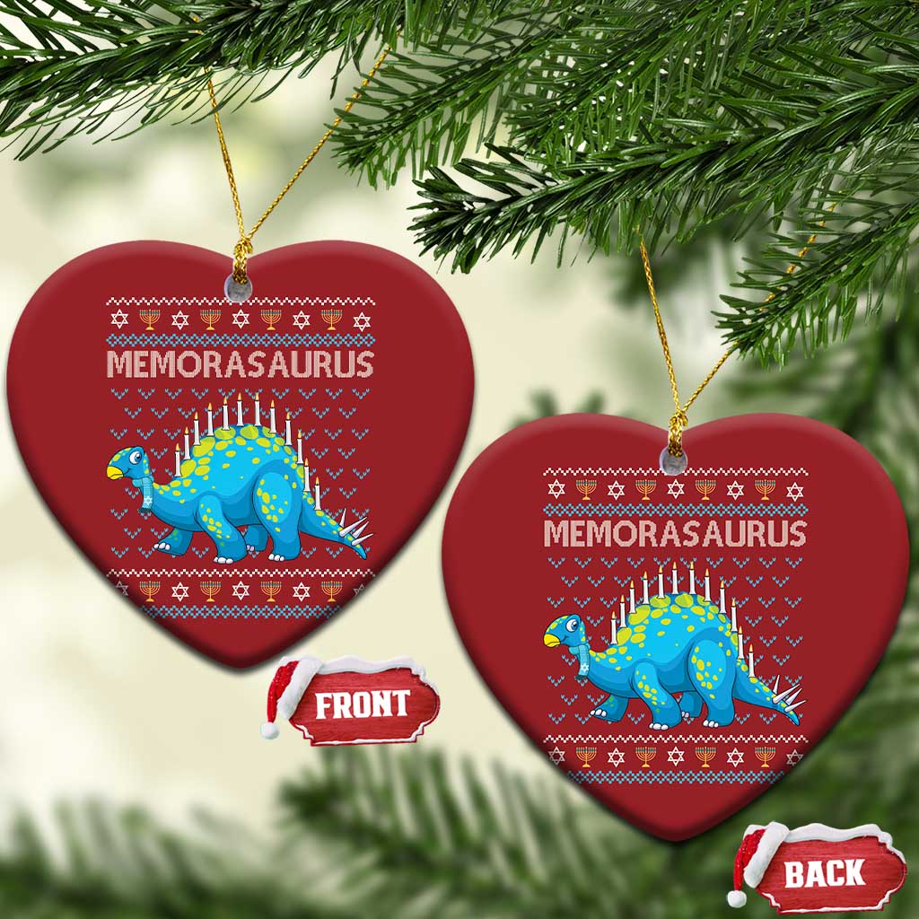Hanukkah Dinosaur Christmas Ornament Menorasaurus Menorah Dino TS09