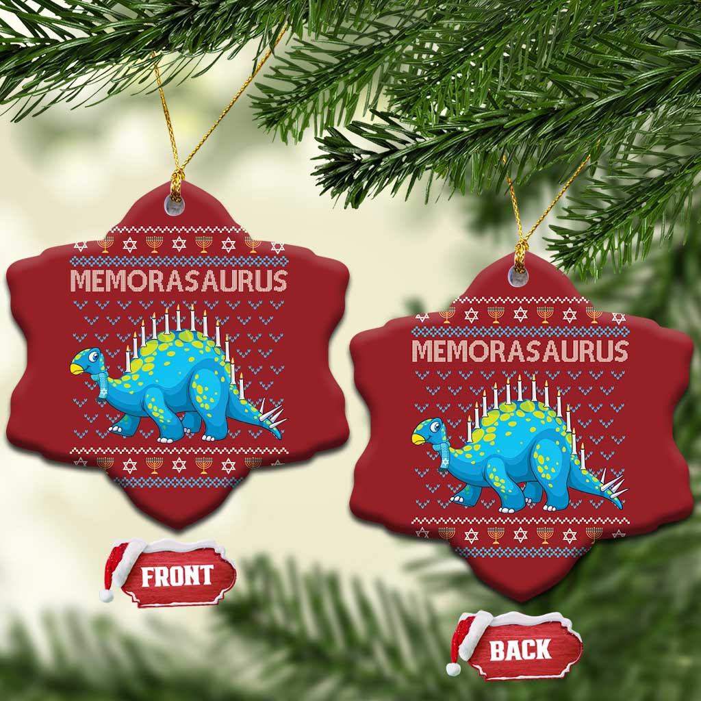Hanukkah Dinosaur Christmas Ornament Menorasaurus Menorah Dino TS09