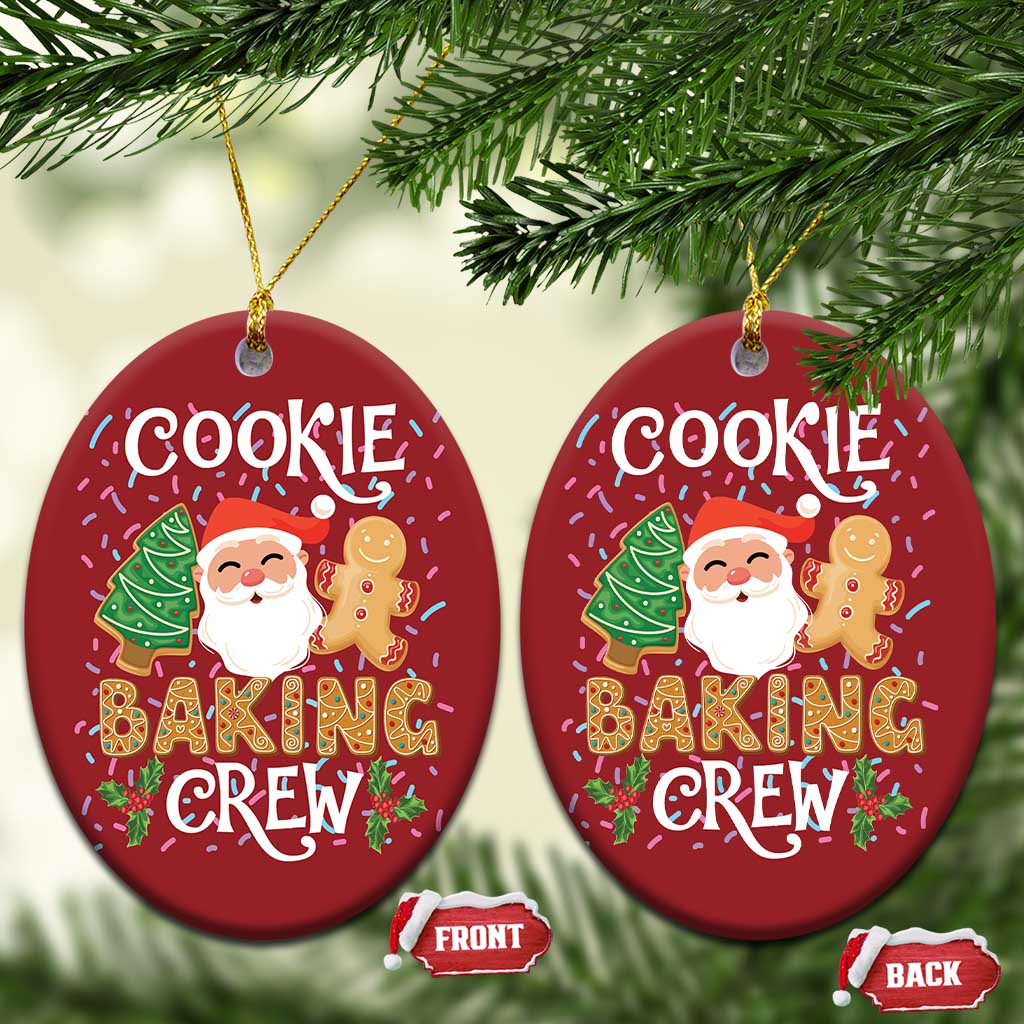 Xmas Baking Crew Christmas Ornament Cute Cookie Santa Gingerbread TS09