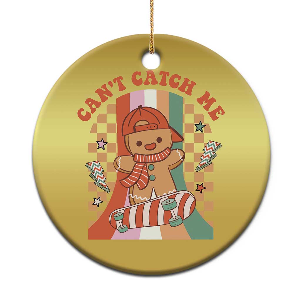 Groovy Xmas Skateboard Christmas Ornament Can't Catch Me Gingerbread Boy TS09