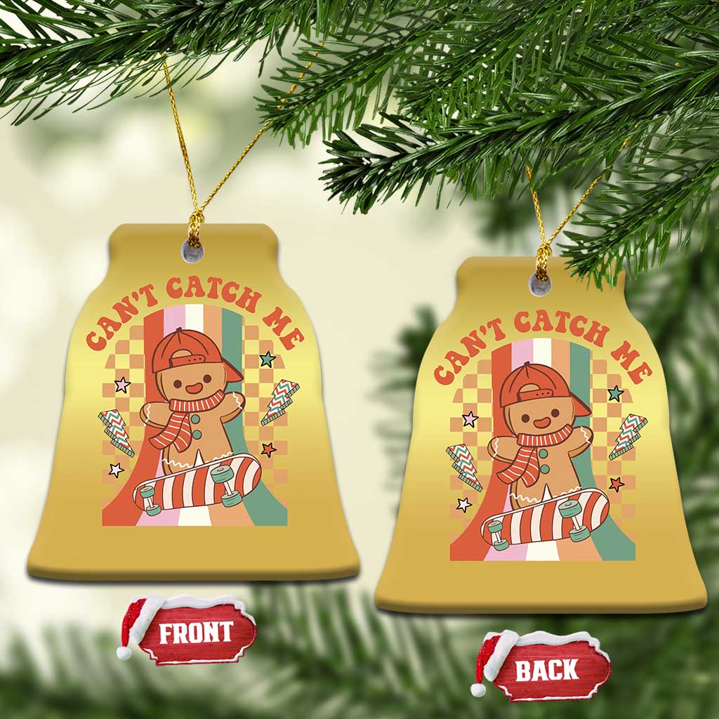 Groovy Xmas Skateboard Christmas Ornament Can't Catch Me Gingerbread Boy TS09