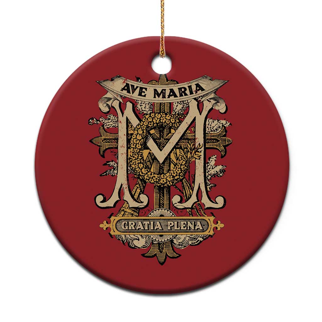Ave Maria Christmas Ornament Gratia Plena Blessed Mother Mary Hail TS09