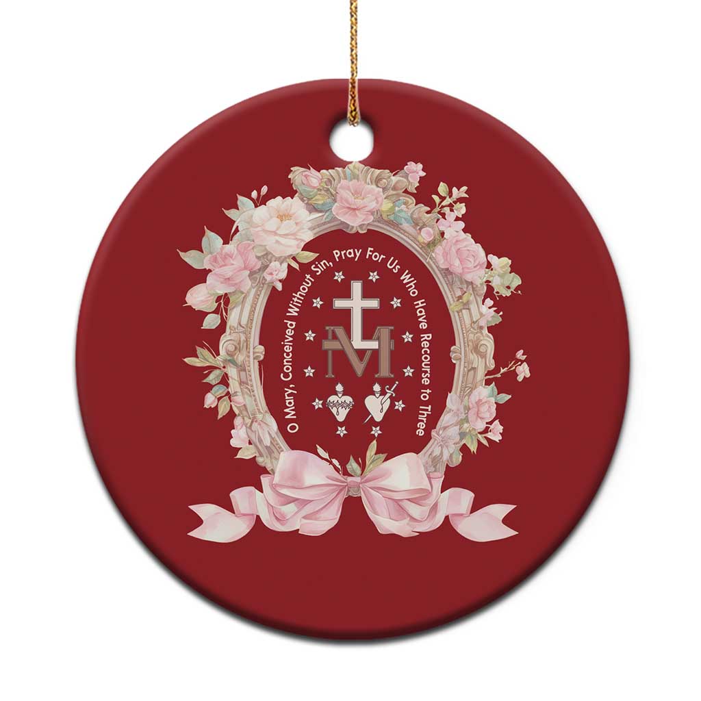 Ave Maria Christmas Ornament Miraculous Medal Blessed Mother Mary Hail TS09