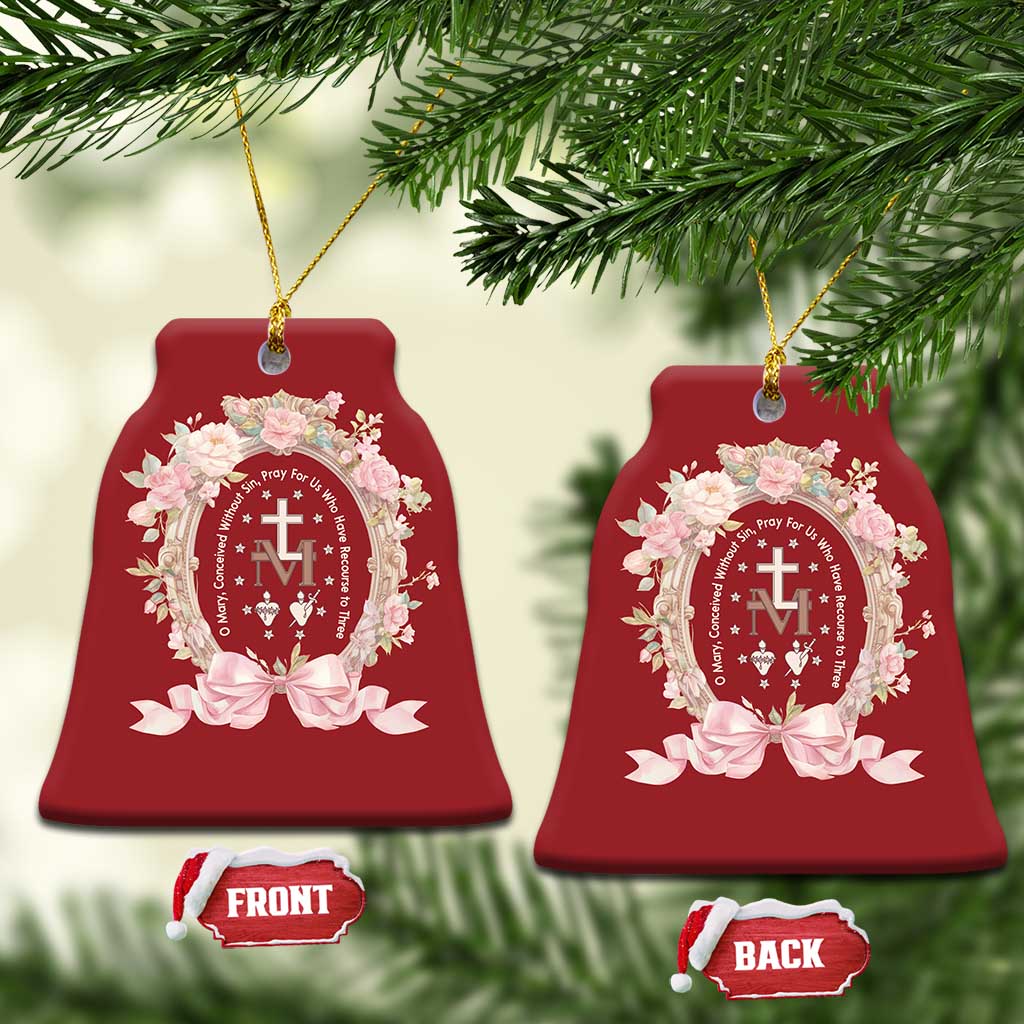Ave Maria Christmas Ornament Miraculous Medal Blessed Mother Mary Hail TS09
