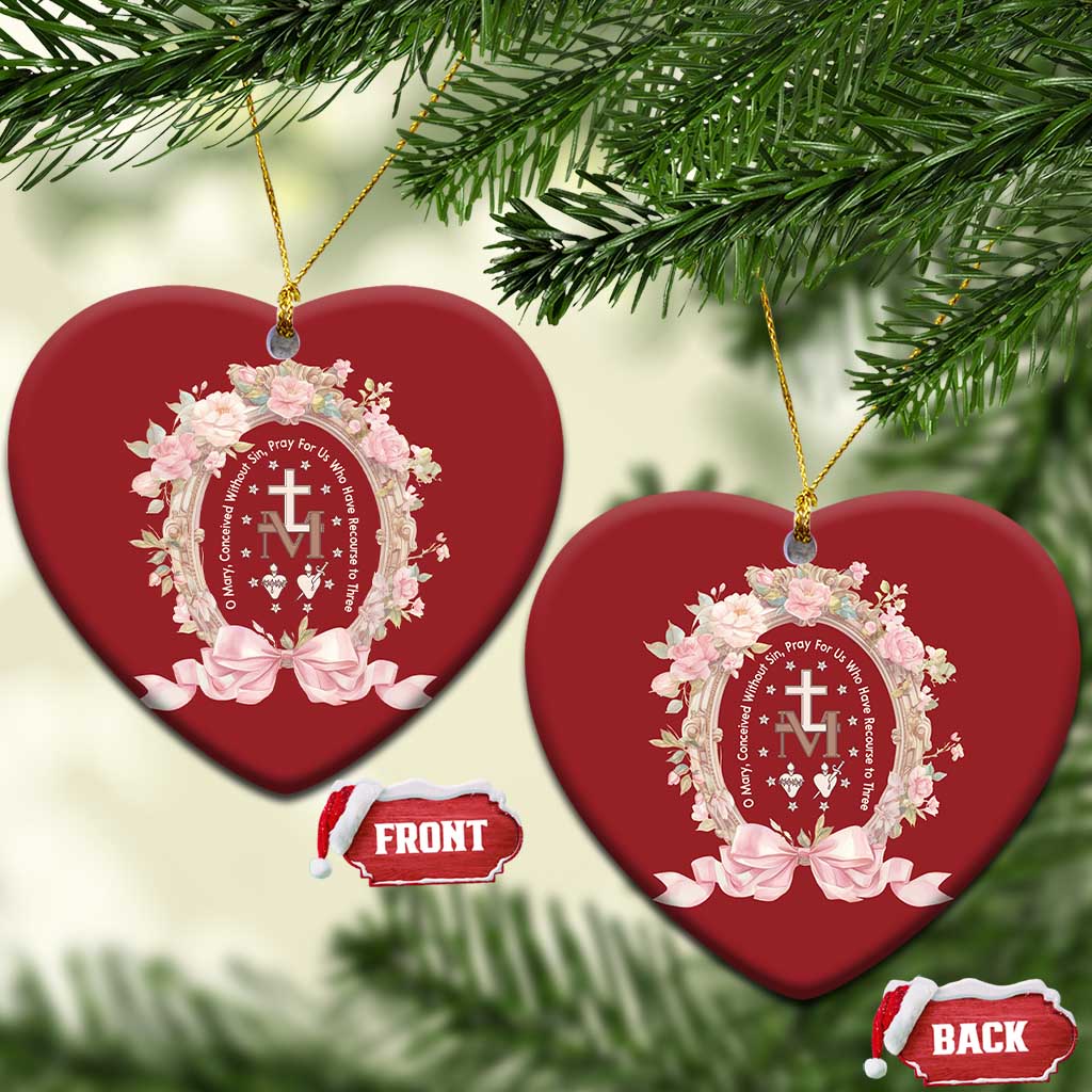 Ave Maria Christmas Ornament Miraculous Medal Blessed Mother Mary Hail TS09