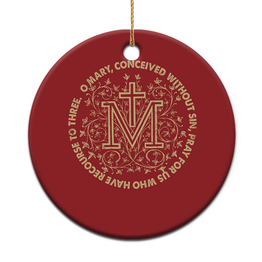 Marian Catholic Ave Maria Christmas Ornament Miraculous Medal Blessed Mother Mary Hail TS09