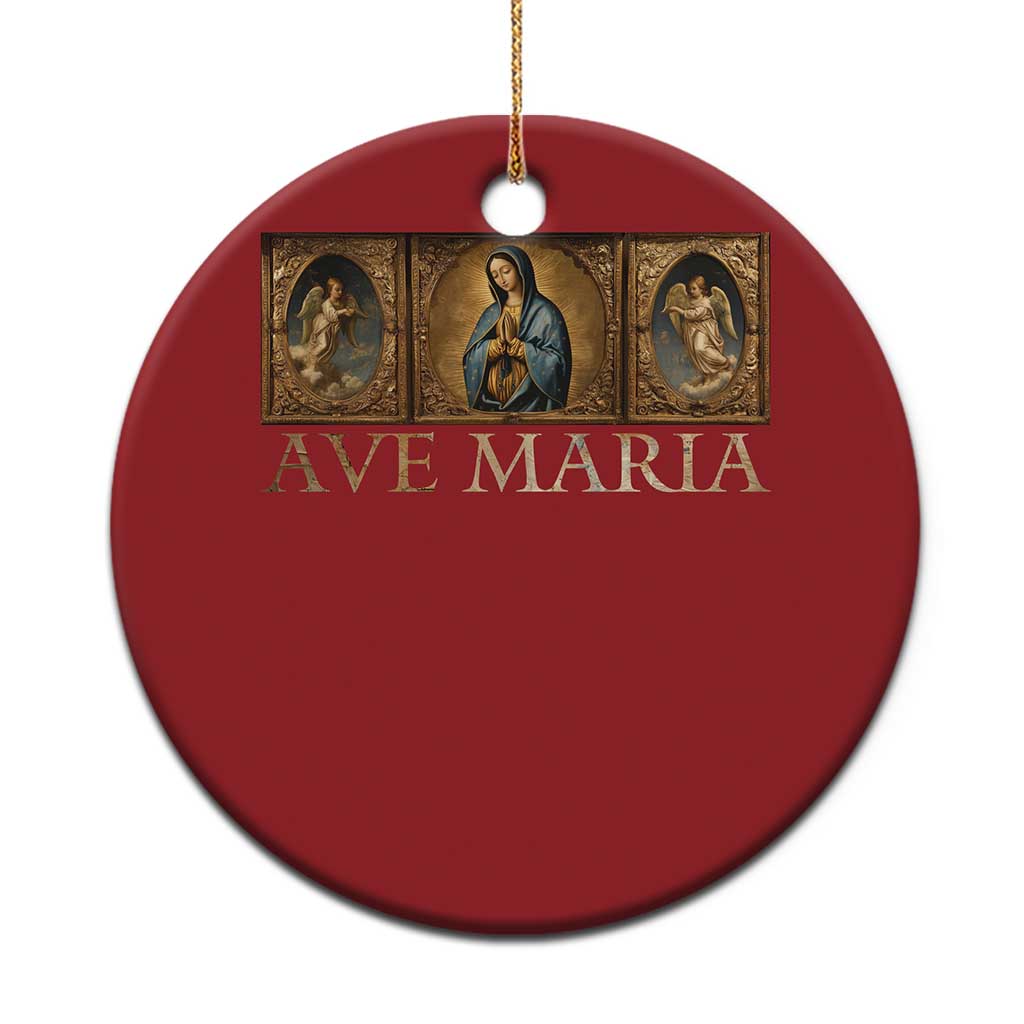 Marian Catholic Ave Maria Christmas Ornament Vintage Aesthetic Blessed Mother Mary Hail TS09