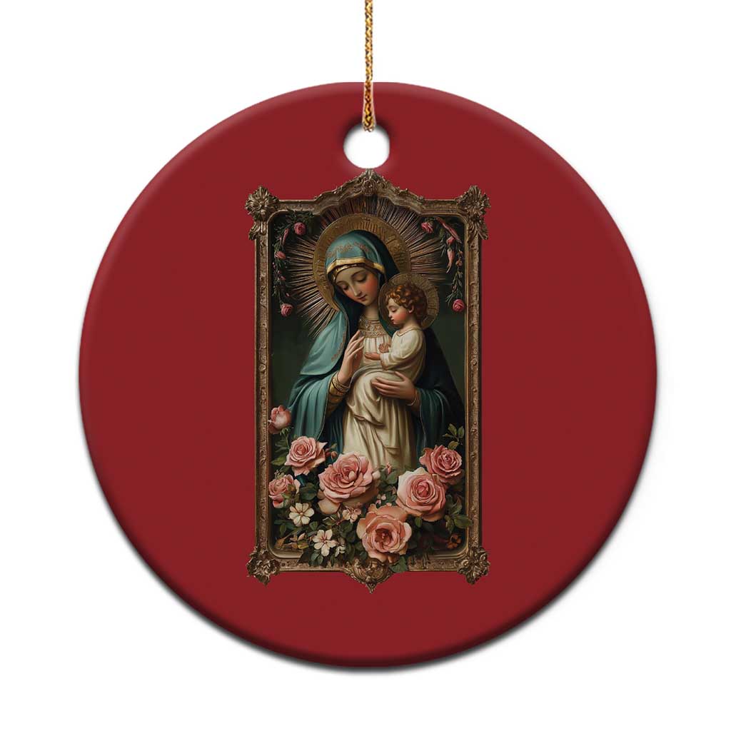 Marian Catholic Ave Maria Christmas Ornament Blessed Mother Mary Hail Vintage Aesthetic TS09