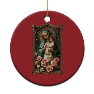 Marian Catholic Ave Maria Christmas Ornament Blessed Mother Mary Hail Vintage Aesthetic TS09