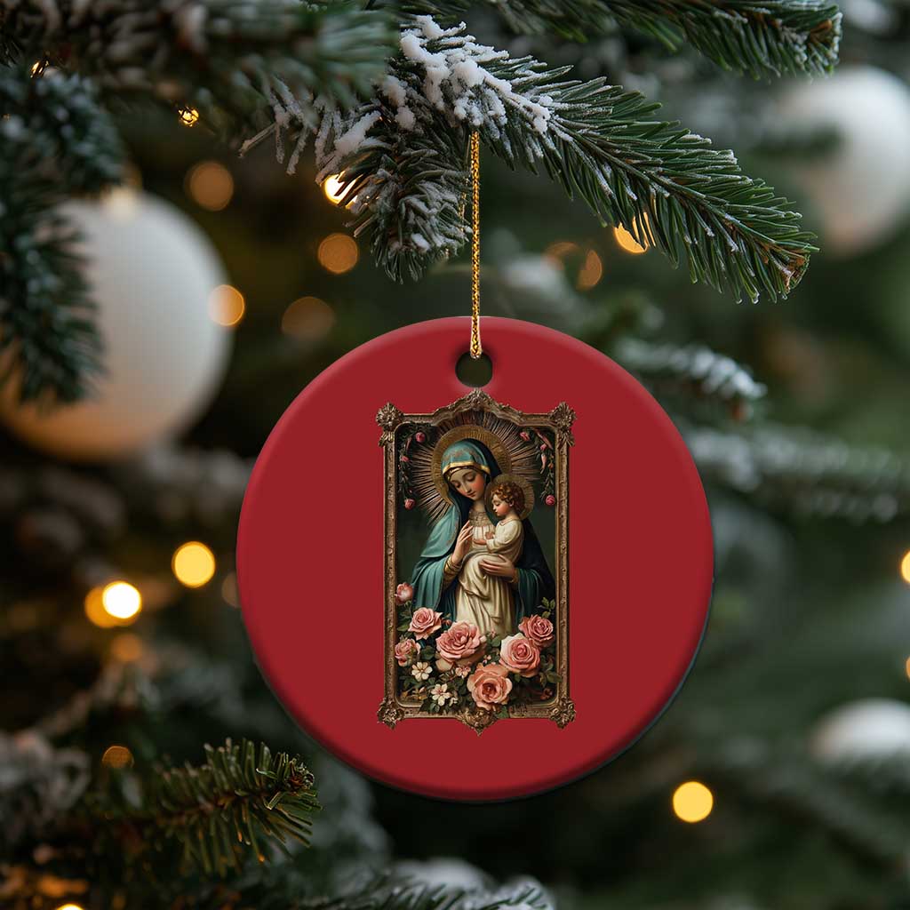 Marian Catholic Ave Maria Christmas Ornament Blessed Mother Mary Hail Vintage Aesthetic TS09