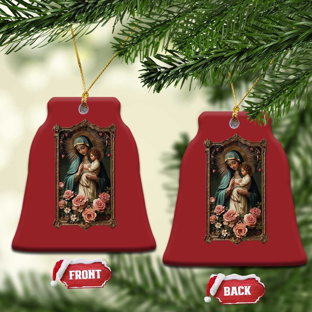 Marian Catholic Ave Maria Christmas Ornament Blessed Mother Mary Hail Vintage Aesthetic TS09