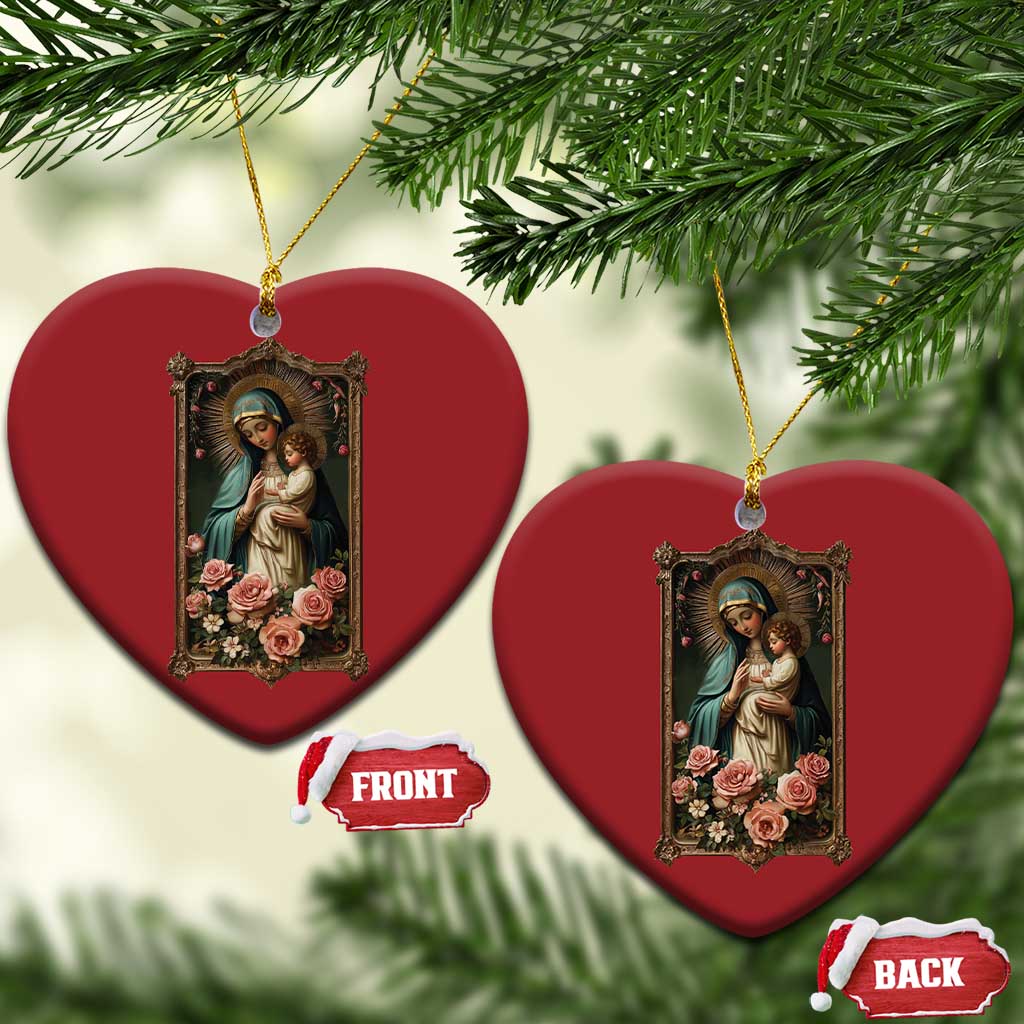 Marian Catholic Ave Maria Christmas Ornament Blessed Mother Mary Hail Vintage Aesthetic TS09