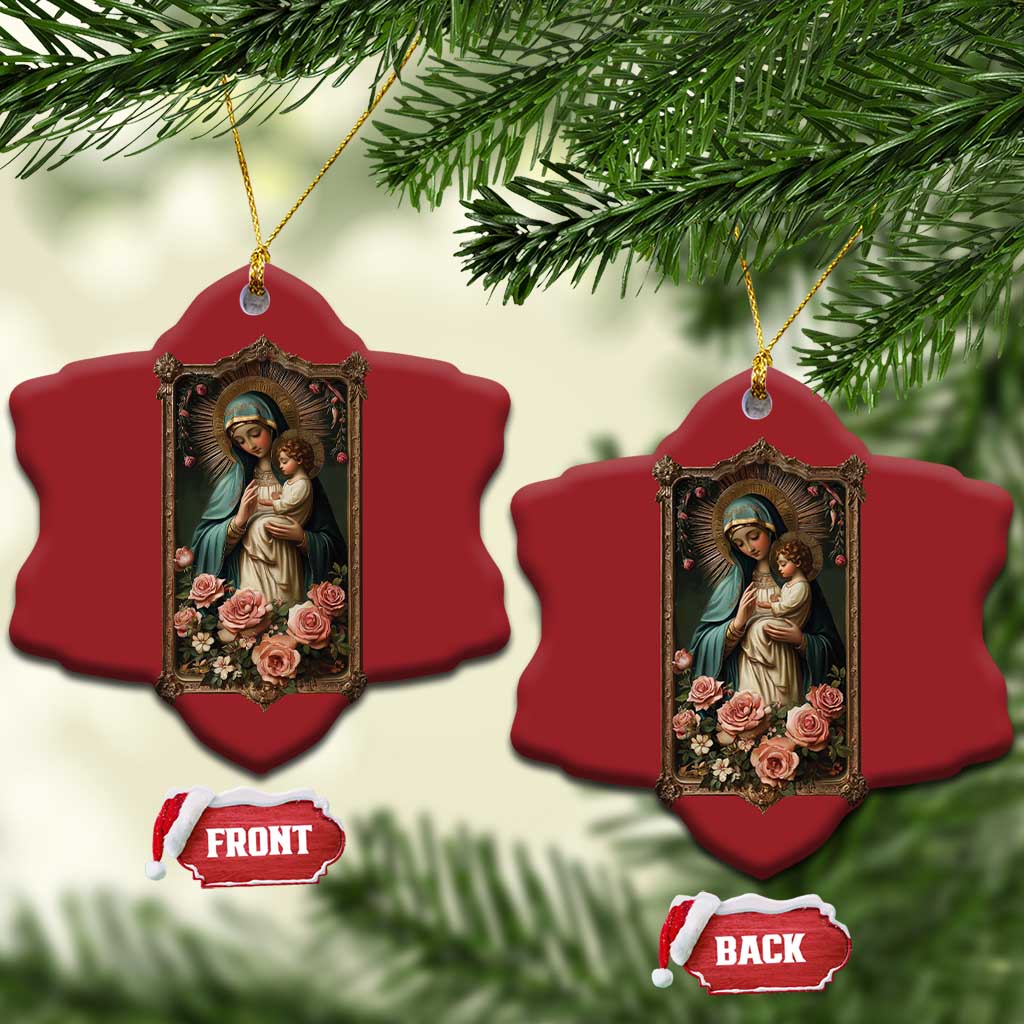 Marian Catholic Ave Maria Christmas Ornament Blessed Mother Mary Hail Vintage Aesthetic TS09