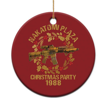 Nakatomi Plaza Christmas Party Christmas Ornament American Patriotic Gold Holly Wreath Machine Gun TS09