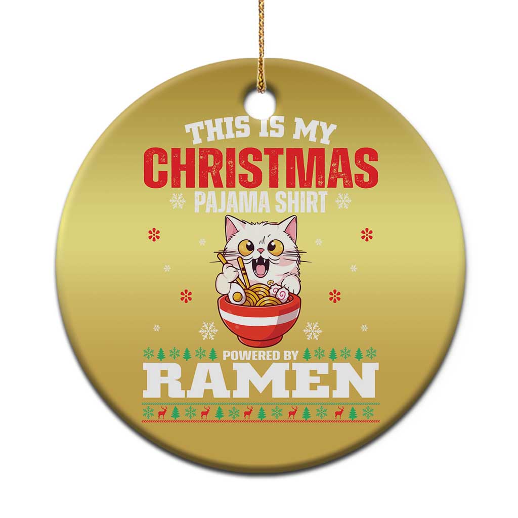 Christmas Kawaii Cat Ramen Christmas Ornament Powered By Ramen Japanese Noodle Anime Manga TS09
