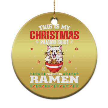 Christmas Kawaii Cat Ramen Christmas Ornament Powered By Ramen Japanese Noodle Anime Manga TS09