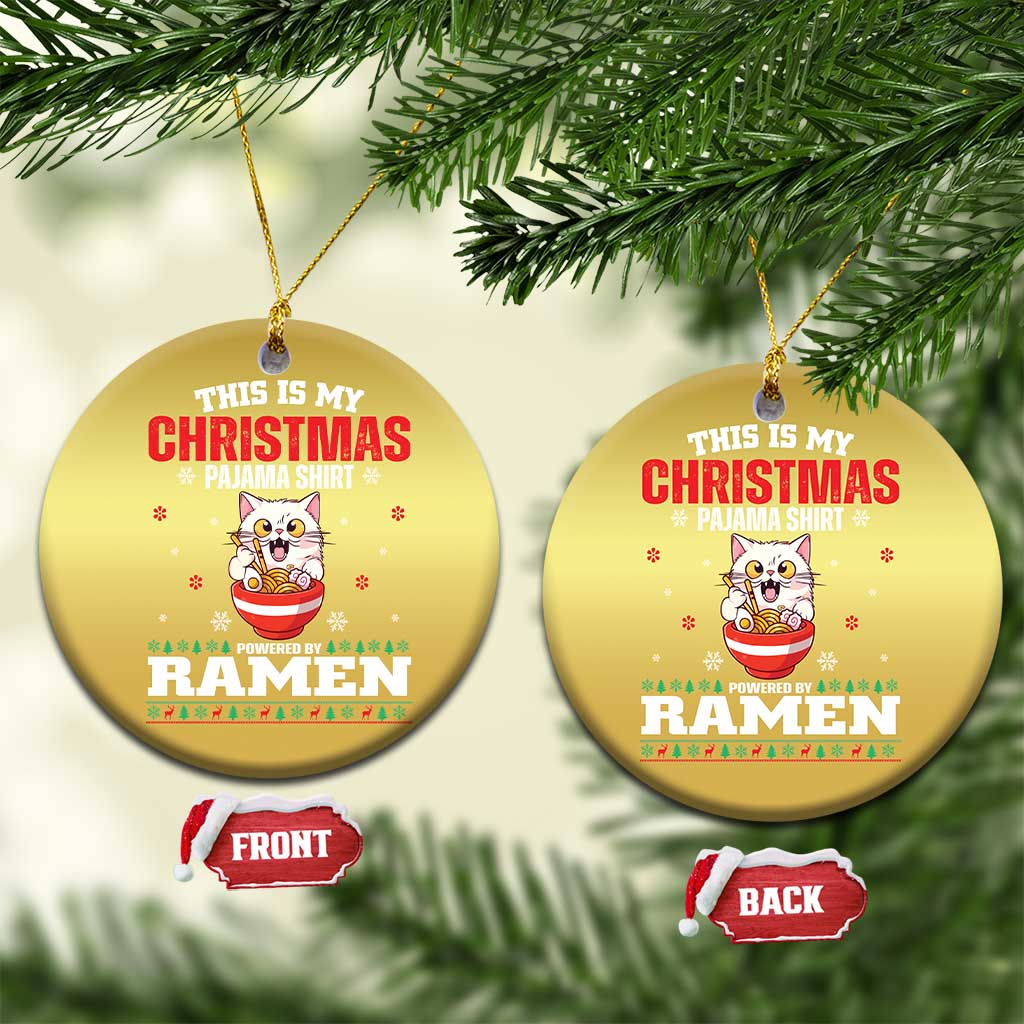Christmas Kawaii Cat Ramen Christmas Ornament Powered By Ramen Japanese Noodle Anime Manga TS09