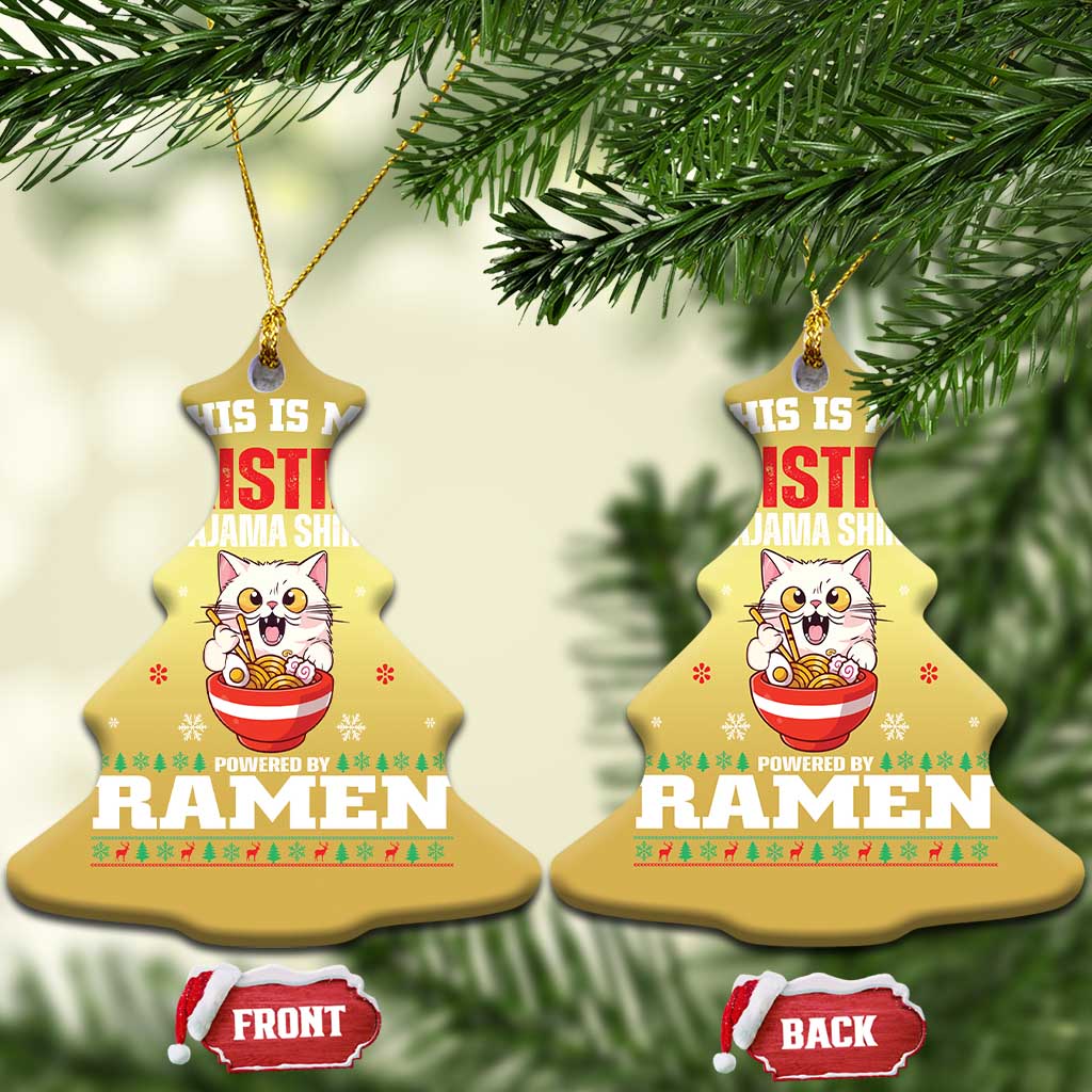 Christmas Kawaii Cat Ramen Christmas Ornament Powered By Ramen Japanese Noodle Anime Manga TS09