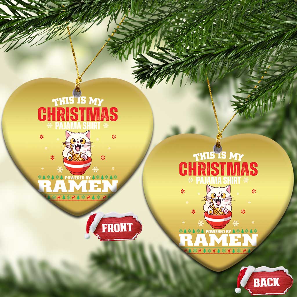 Christmas Kawaii Cat Ramen Christmas Ornament Powered By Ramen Japanese Noodle Anime Manga TS09