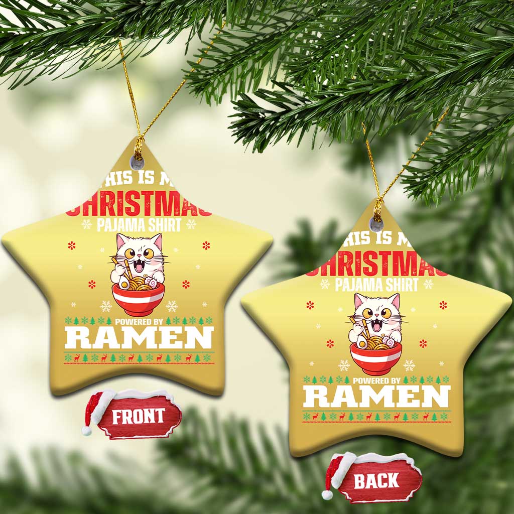 Christmas Kawaii Cat Ramen Christmas Ornament Powered By Ramen Japanese Noodle Anime Manga TS09