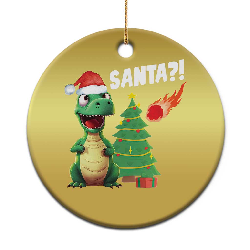 Funny Xmas Dinosaurs Extinction Christmas Ornament Is That Santa Cute Dino TS09