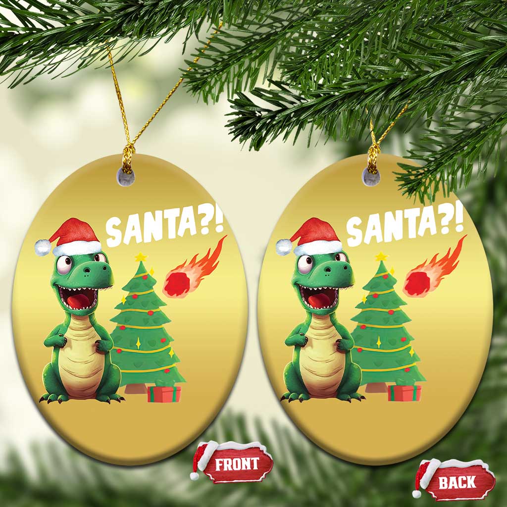 Funny Xmas Dinosaurs Extinction Christmas Ornament Is That Santa Cute Dino TS09