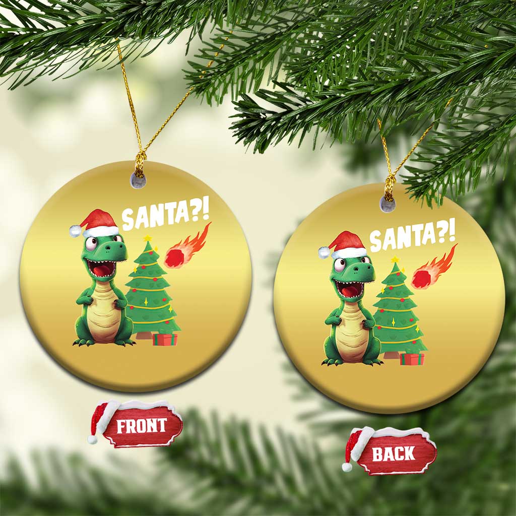 Funny Xmas Dinosaurs Extinction Christmas Ornament Is That Santa Cute Dino TS09