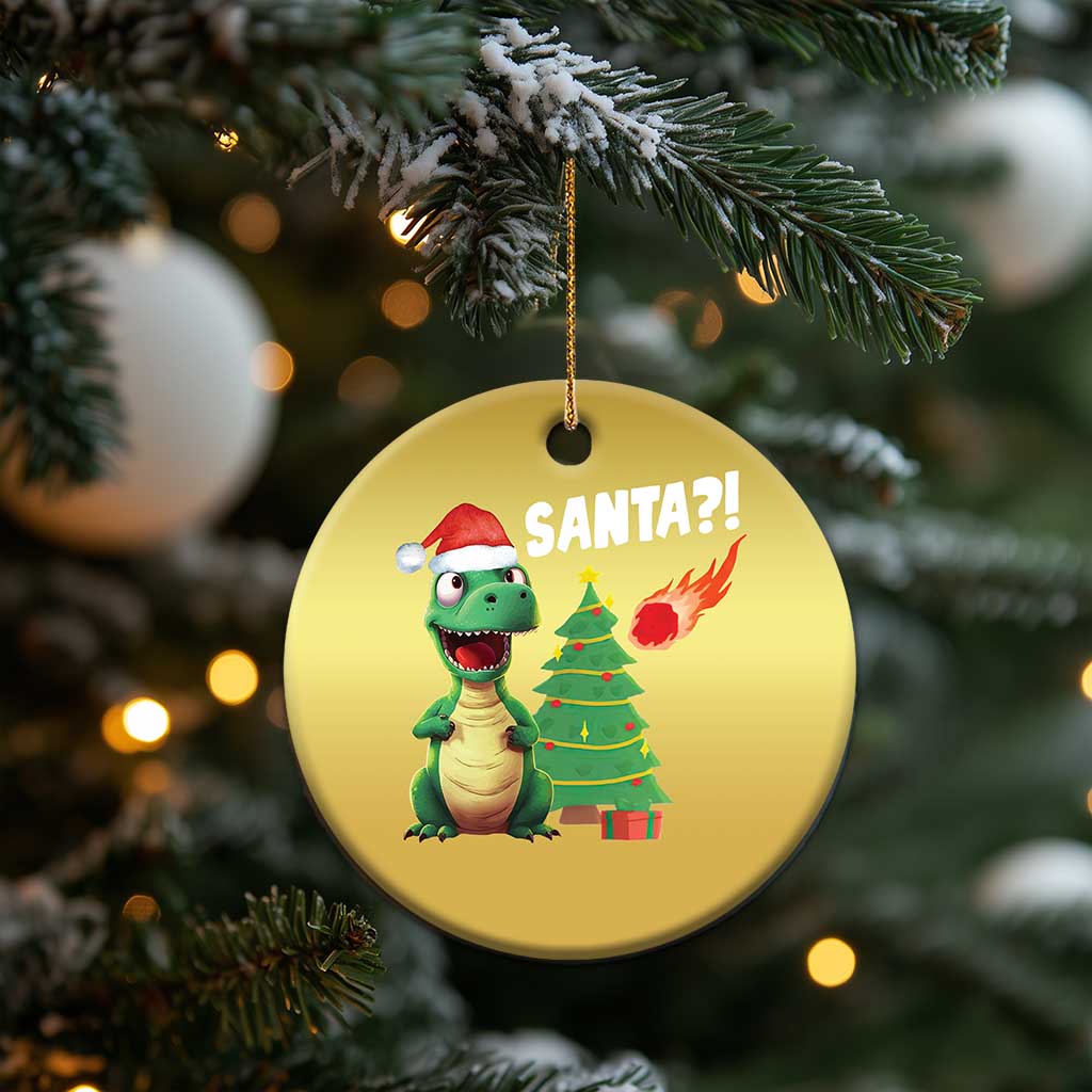 Funny Xmas Dinosaurs Extinction Christmas Ornament Is That Santa Cute Dino TS09