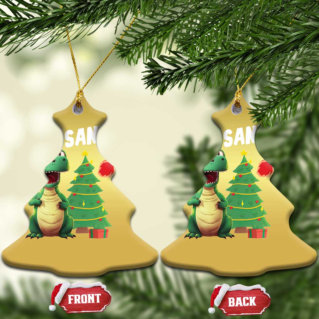 Funny Xmas Dinosaurs Extinction Christmas Ornament Is That Santa Cute Dino TS09