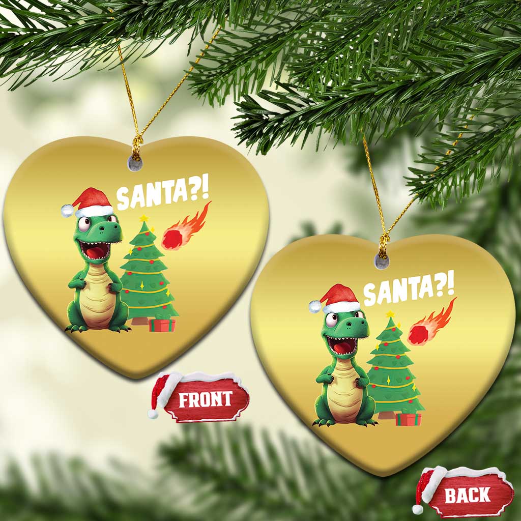 Funny Xmas Dinosaurs Extinction Christmas Ornament Is That Santa Cute Dino TS09