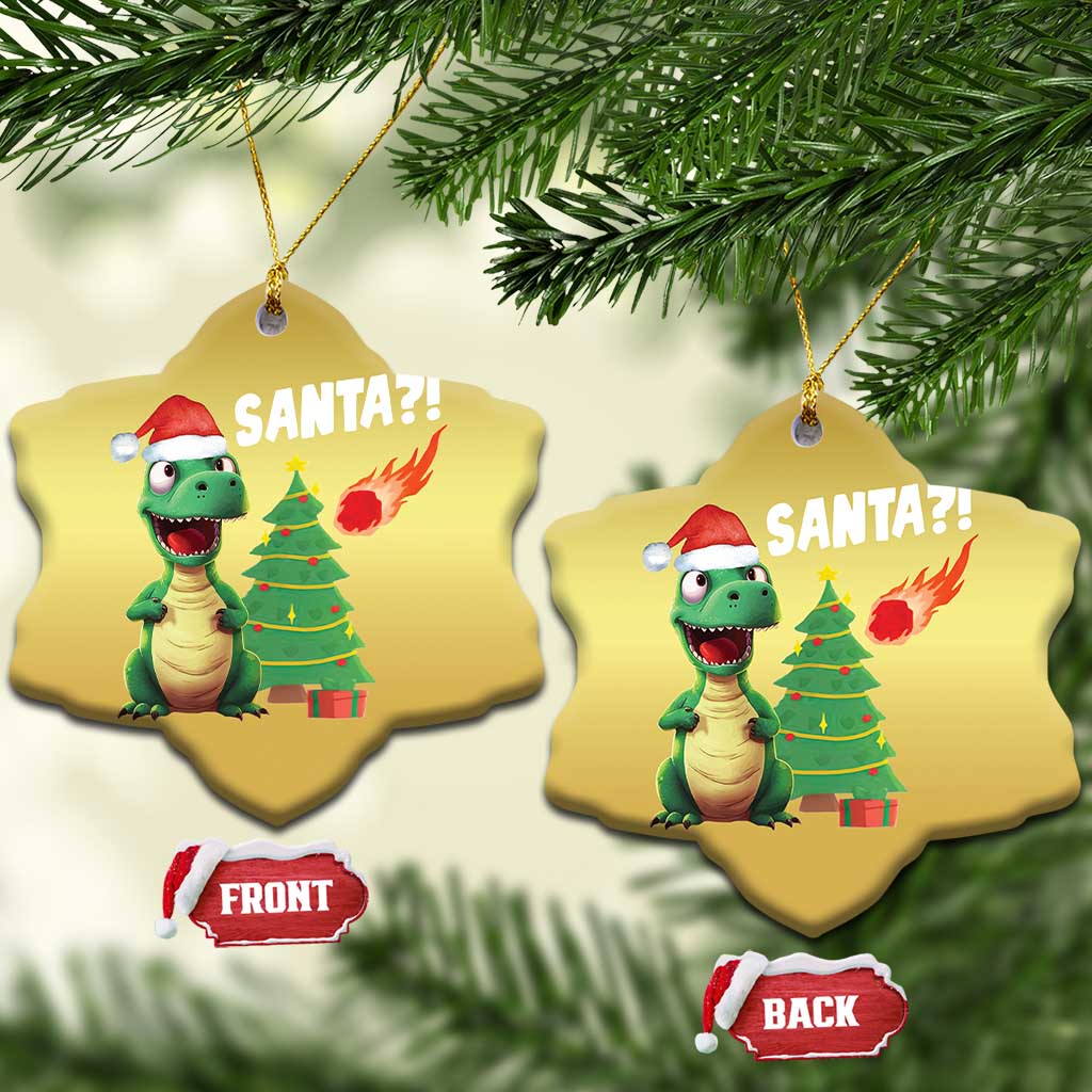 Funny Xmas Dinosaurs Extinction Christmas Ornament Is That Santa Cute Dino TS09